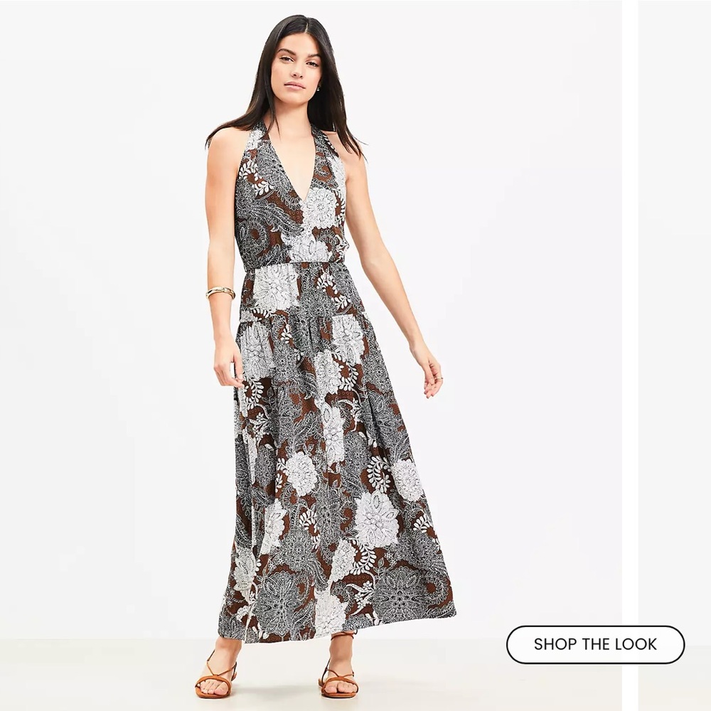Ann Taylor LOFT Floral Halter Printed Maxi NWOT - Picture 1 of 9